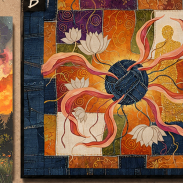 Quilted mandala artwork